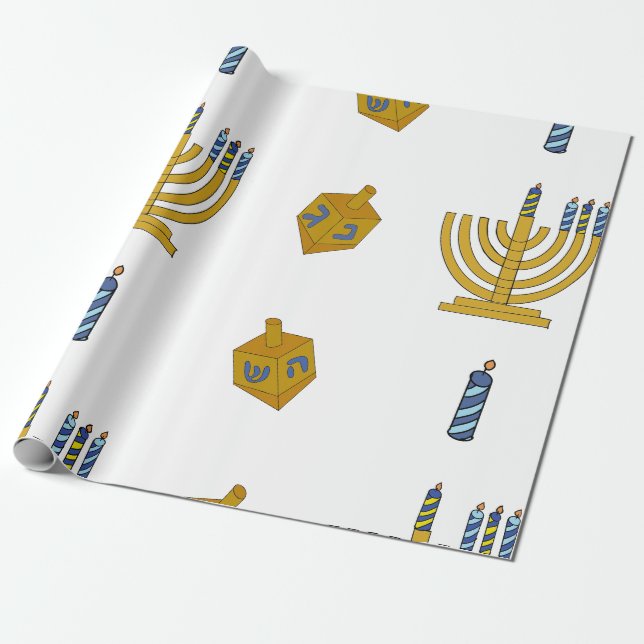 Chanukah Wrapping Paper (Unrolled)