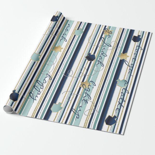Chanukah Wrapping Paper The New Elegant Too (Unrolled)