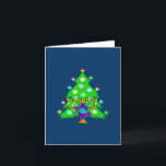 Chanukkah and Christmas Holiday Card<br><div class="desc">Hanukkah and Christmas together is perfect for interfaith families who celebrate both holidays. Featuring a chanukah menorah in front of a Christmas tree bringing out the spirit of the holidays.</div>