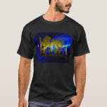 Chanukkah Brass Lion Menorah T-Shirt<br><div class="desc">Features a digital 3D reproduction of a brass, lion-themed menorah made in Israel circa 1950. Shown with lit candles.</div>