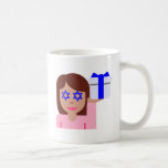 chanukkah hair flip emoji coffee mug<br><div class="desc">hanukkah, chanukkah, "hair flick emoji", emoji, "info girl emoji", "pink girl emoji", jewish, jew, hebrew, hannukah, channukah, "star of david"  kawaii "information emoji" pastel pink woman girl gift present</div>