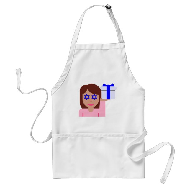 chanukkah hair flip emoji standard apron (Front)