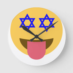 chanukkah hanukkah emoji round clock