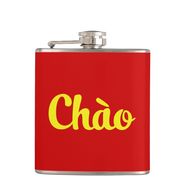 Chào / Hello ~ Vietnam / Vietnamese / Tiếng Việt Hip Flask (Front)