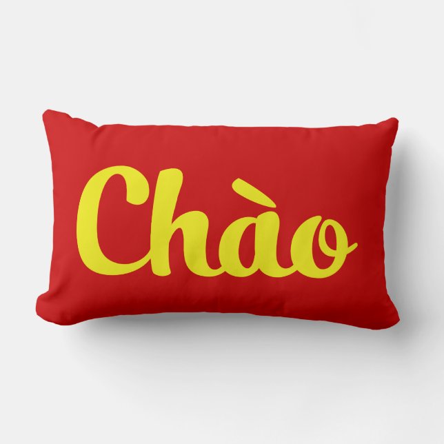 Chào / Hello ~ Vietnam / Vietnamese / Tiếng Việt Lumbar Pillow (Front)