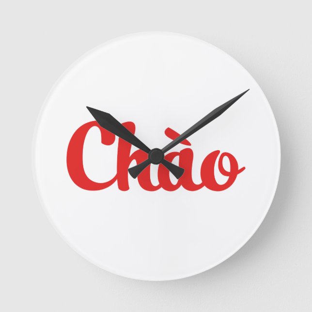 Chào / Hello ~ Vietnam / Vietnamese / Tiếng Việt Round Clock (Front)