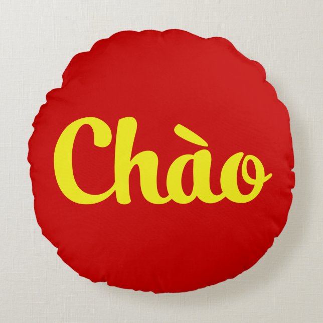 Chào / Hello ~ Vietnam / Vietnamese / Tiếng Việt Round Pillow (Front)
