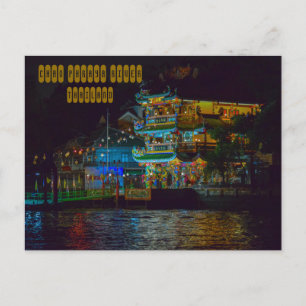 Chao Phraya River at Night Postcard