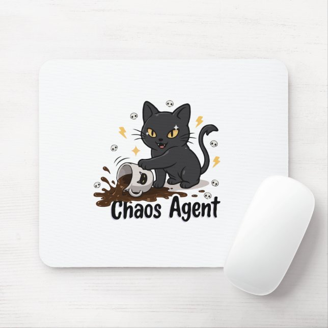  Chaos Agent Black Cat Mouse Pad (With Mouse)