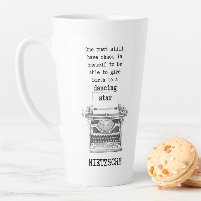 Chaos and Dancing STAR quote by Nietzsche Latte Mug (In Situ)
