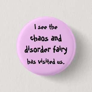 Chaos and disorder fairy 1 inch round button