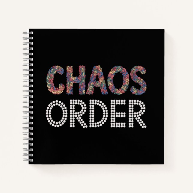 Chaos and Order | Modern Artistic Duality Graphic  Notebook (Front)