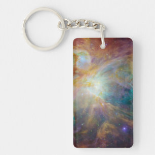 Chaos at Heart of Orion Spitzer Hubble Composite Keychain