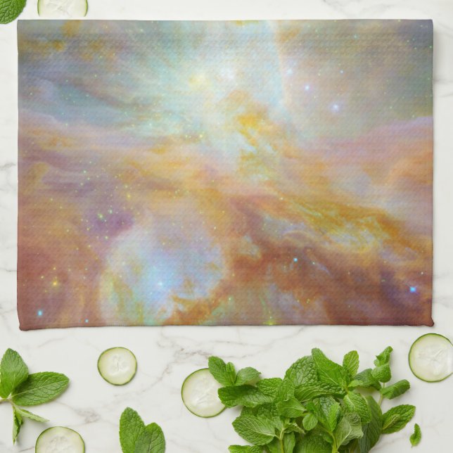 Chaos at Heart of Orion Spitzer Hubble Composite Kitchen Towel (Folded)