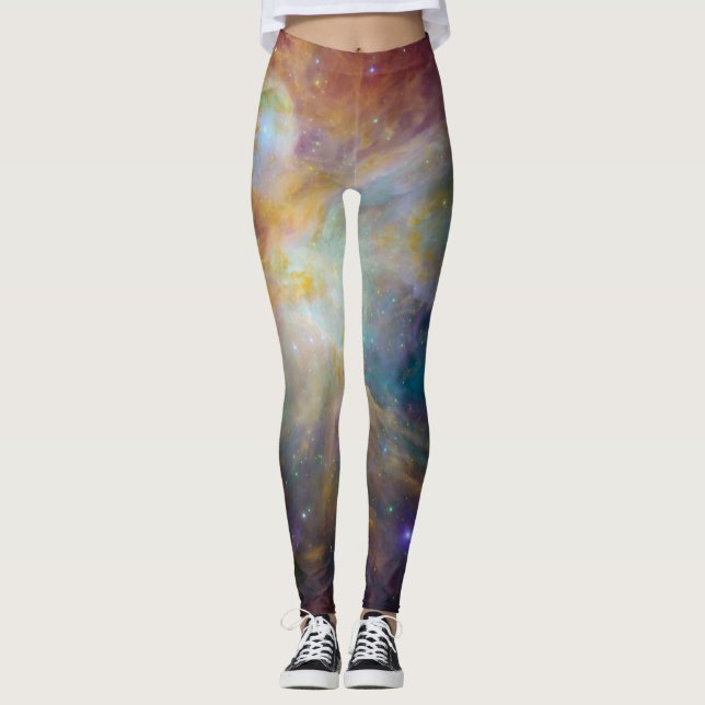 Chaos at Heart of Orion Spitzer Hubble Composite Leggings (Front)