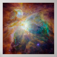 Chaos at Heart of Orion Spitzer Hubble Composite