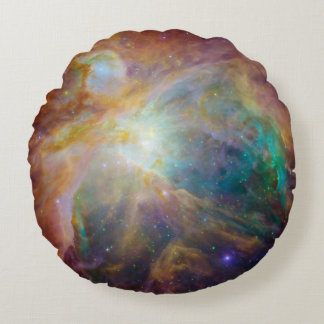 Chaos at Heart of Orion Spitzer Hubble Composite Round Pillow