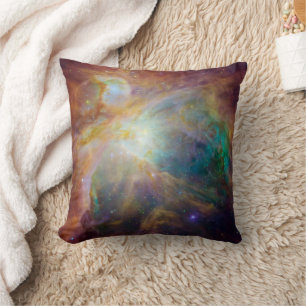 Chaos at Heart of Orion Spitzer Hubble Composite Throw Pillow