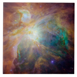 Chaos at Heart of Orion Spitzer Hubble Composite Tile