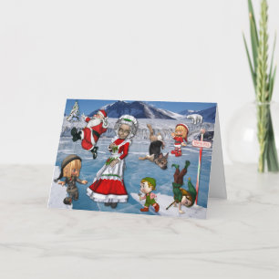 Chaos at the North Pole, Ice Skating Holiday Card