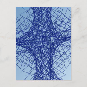chaos blue abstract art postcard