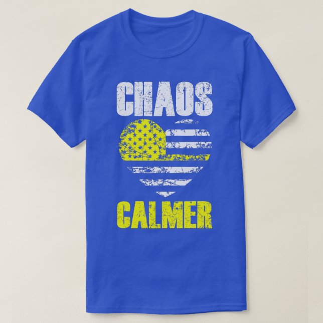Chaos Calmer  911 Operator Thin Gold Yellow Line D T-Shirt (Design Front)