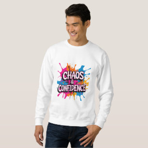 Chaos & Confidence" Colour Splash Quote Design Sweatshirt