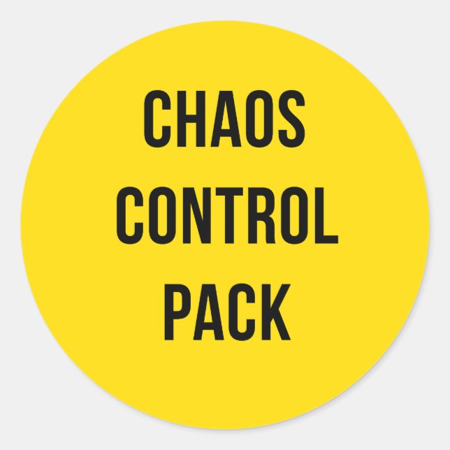 Chaos Control Pack™ – Bold Round Sticker for Daily (Front)