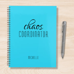 Chaos Coordinator Blue Personalized Name Planner