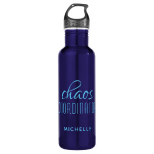 Chaos Coordinator Blue Typography Custom Name 710 Ml Water Bottle