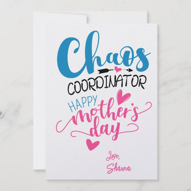 Chaos Coordinator Card - Funny Mother’s Day Invite (Front)
