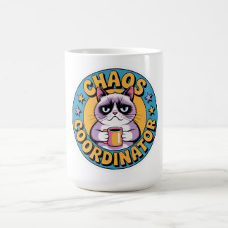 Chaos Coordinator Cat Sticker - Funny Grumpy Coffe Coffee Mug
