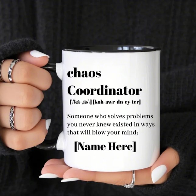 Chaos Coordinator Definition Funny Two-Tone Coffee Mug (Creator Uploaded)