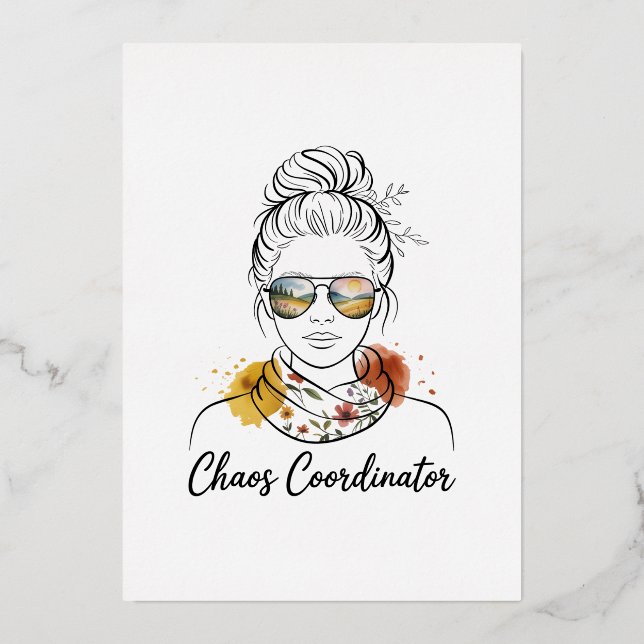 Chaos Coordinator﻿ Foil Holiday Card (Front)