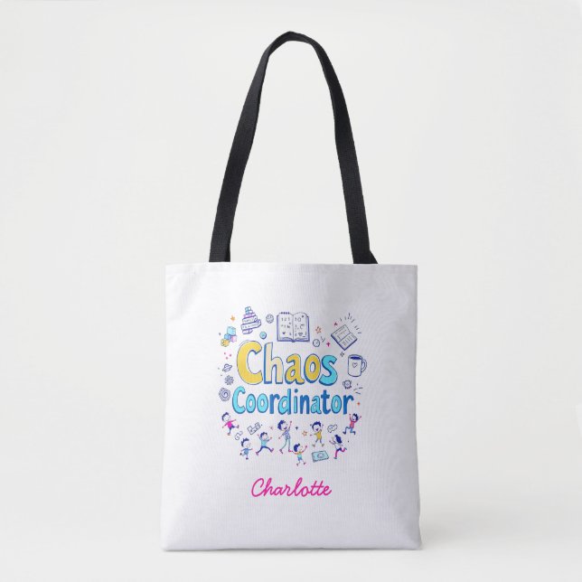 Chaos Coordinator | Funny Mom Life | Personalized Tote Bag (Front)