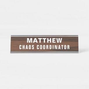 Chaos Coordinator Funny Novelty Personalized Desk Name Plate