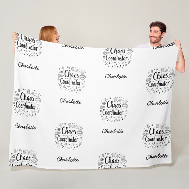 Chaos Coordinator Funny Personalized Mother's Day Fleece Blanket (In Situ)