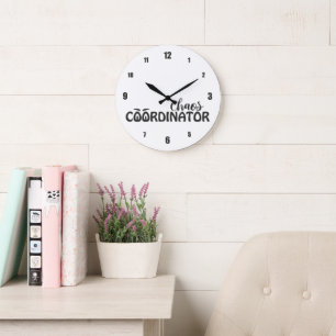 Chaos Coordinator Funny Typography Art Large Clock