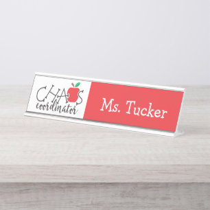 Chaos Coordinator Gift for Teacher Desk Name Plate
