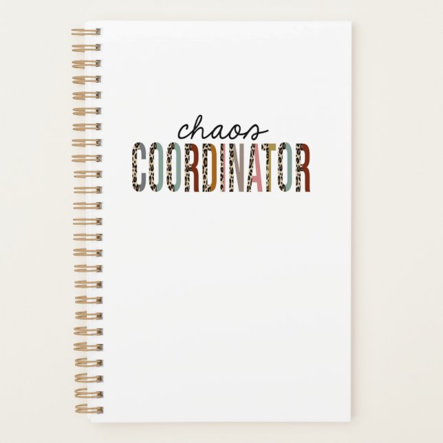 Chaos Coordinator Leopard Print Funny Planner (Front)