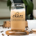 Chaos Coordinator Modern Typography Script Can Glass<br><div class="desc">Chaos Coordinator Modern Typography Script Can Glass Drinking Glass feature a simple design of "chaos coordinator" in a fun black typographic text. Perfect for that busy mom,  teacher,  sports team manager or work boss. Created by Evco Studio www.zazzle.com/store/evcostudio</div>