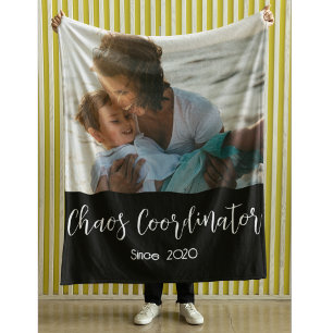 Chaos Coordinator Mom Custom Year Fleece Blanket