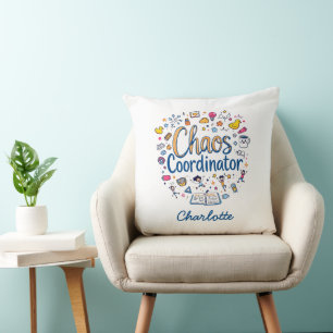 Chaos Coordinator Mom Gift Funny Mother's Day Throw Pillow