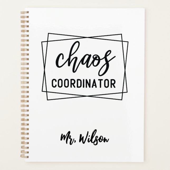 Chaos Coordinator Notebook – Funny Teacher Quote (Devant)
