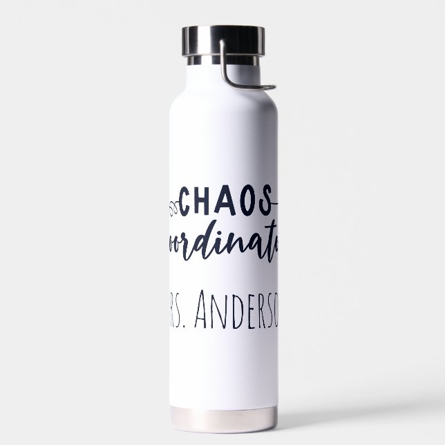 Chaos Coordinator Office Coworker Mom Water Bottle (Left)