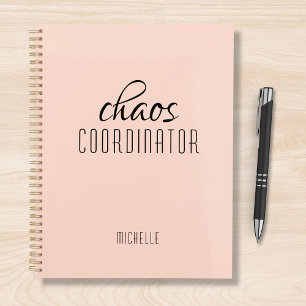 Chaos Coordinator Peach Personalized Name Planner