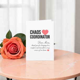 Chaos Coordinator Personalized Unique Gift Thank You Card