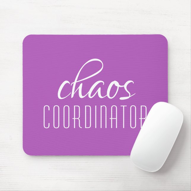 Chaos Coordinator Purple Typographic Tex Mouse Pad (With Mouse)