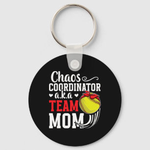 Chaos Coordinator Softll Team Mom Softll Team Mama Keychain