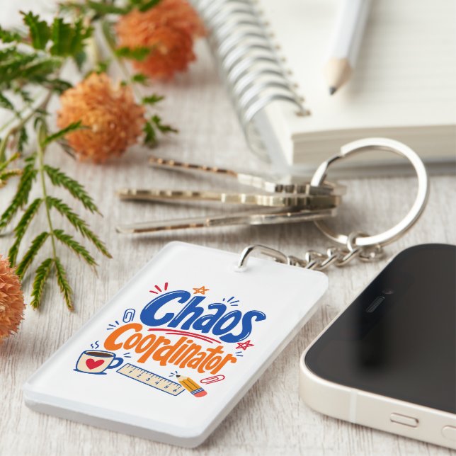 Chaos Coordinator Teacher Back to School Design Keychain (Front Right)